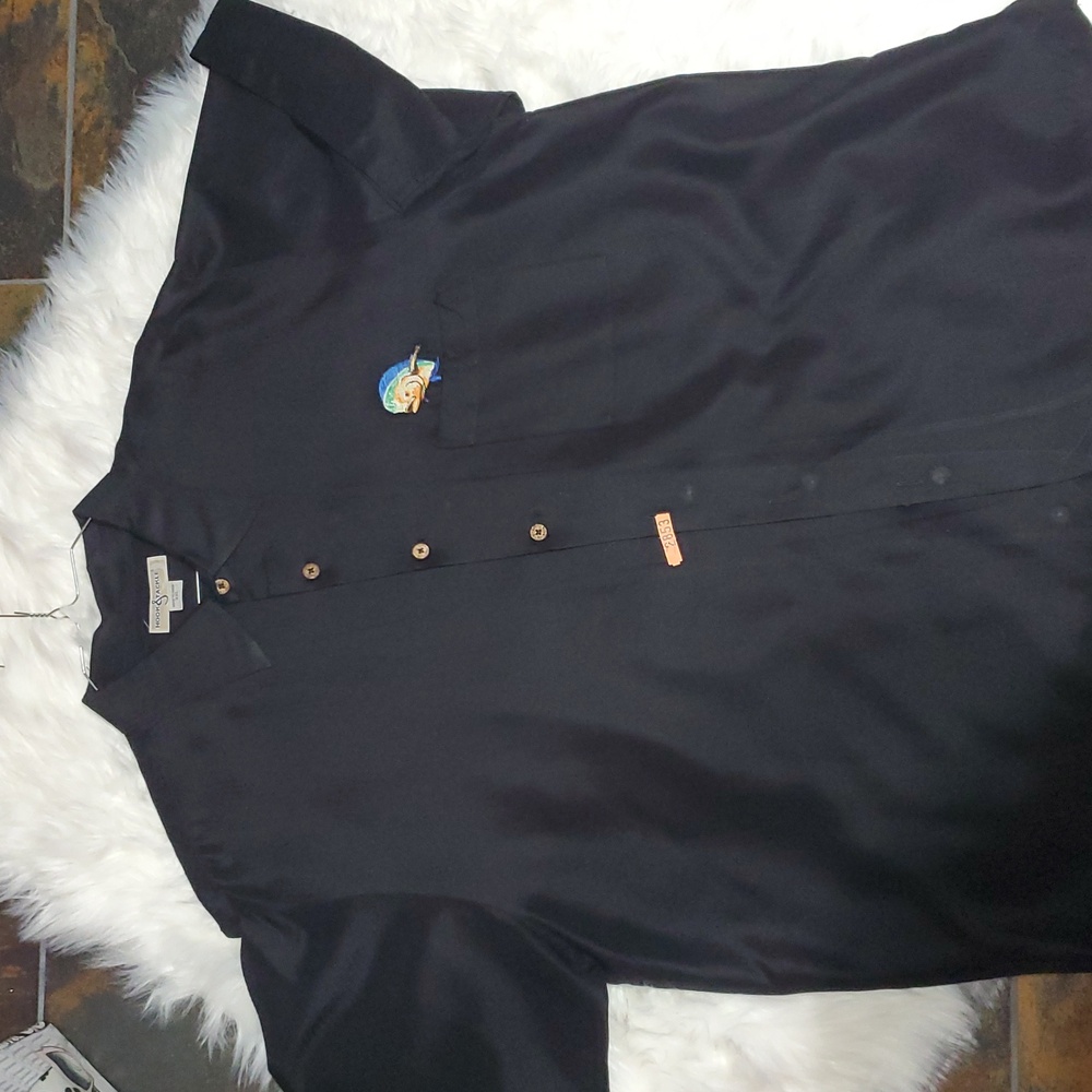 Mens Black Dress With Design Shirt